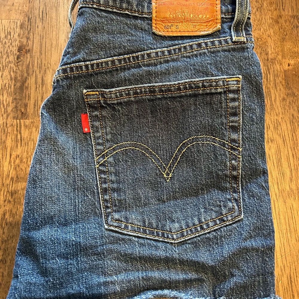Levi's Blue Denim Jean cut off shorts